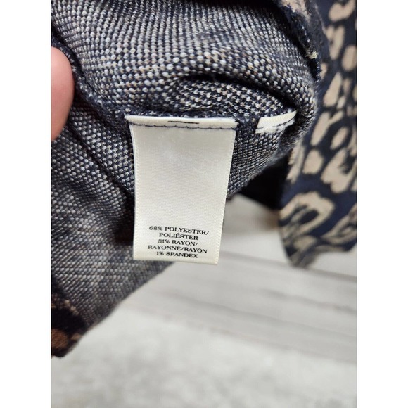 Ann Taylor Womens Multicolor Short Sleeve Leopard Print Peplum Blouse Size M - Picture 4 of 6